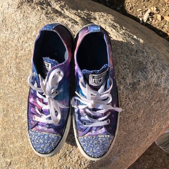 Custom Bling Converse Sneakers Womens Size 9 - Picture 4 of 10